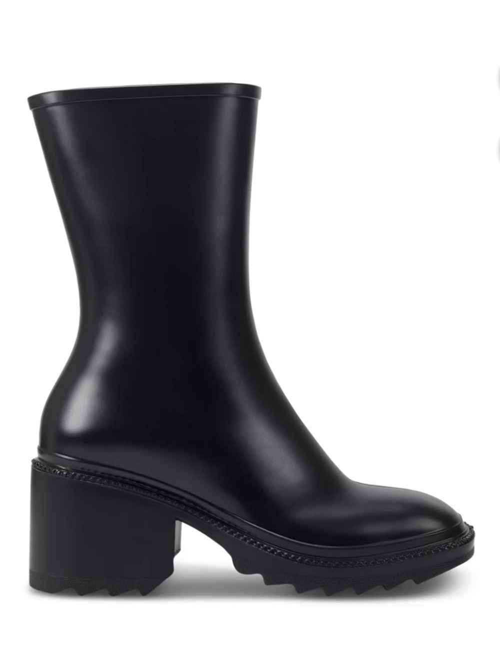 INC International Concepts Black Chunky Heel Mid-Calf Rain Boot - Picture 2 of 10